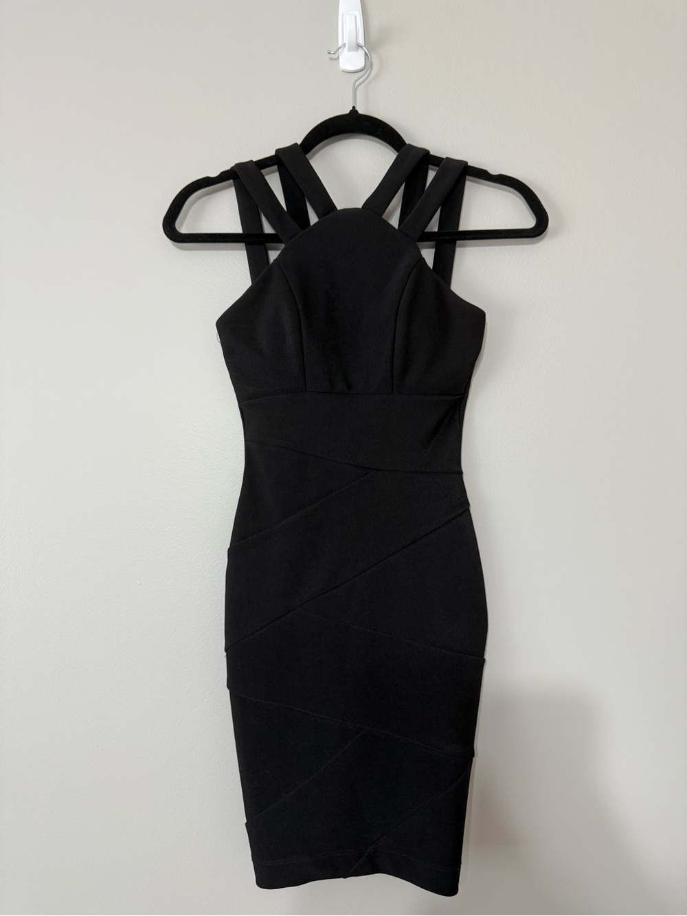 Black Strappy Bodycon Dress